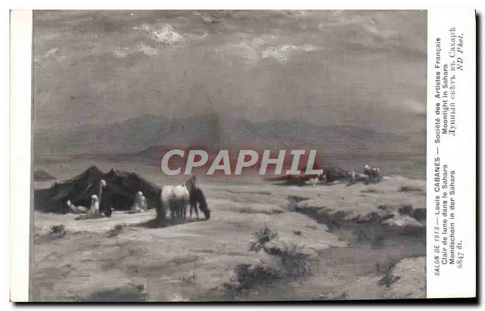 Mondlicht im Sahara — Louis Cabanes — Salon des Artistes Français 1913 - Vorderseite
