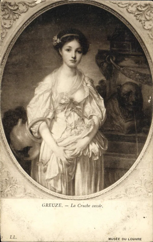 Greuze — Das zerbrochene Eimer — Musée du Louvre - Vorderseite
