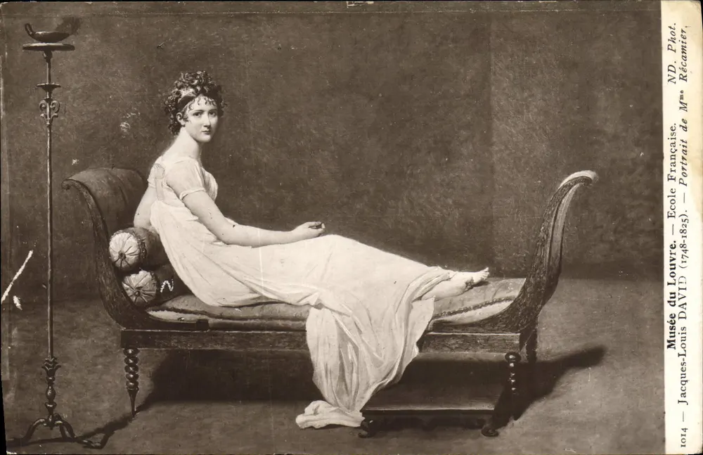 Porträt einer Frau — Musée du Louvre — Französische Schule (1748-1825) — Jacques-Louis David — Foto. ND Récamier - Vorderseite