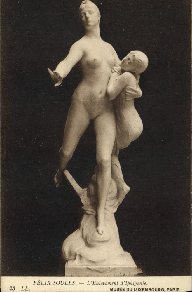 Die Entführung der Iphigenie — Skulptur von Félix Soulès — Musée du Luxembourg, Paris - Vorderseite