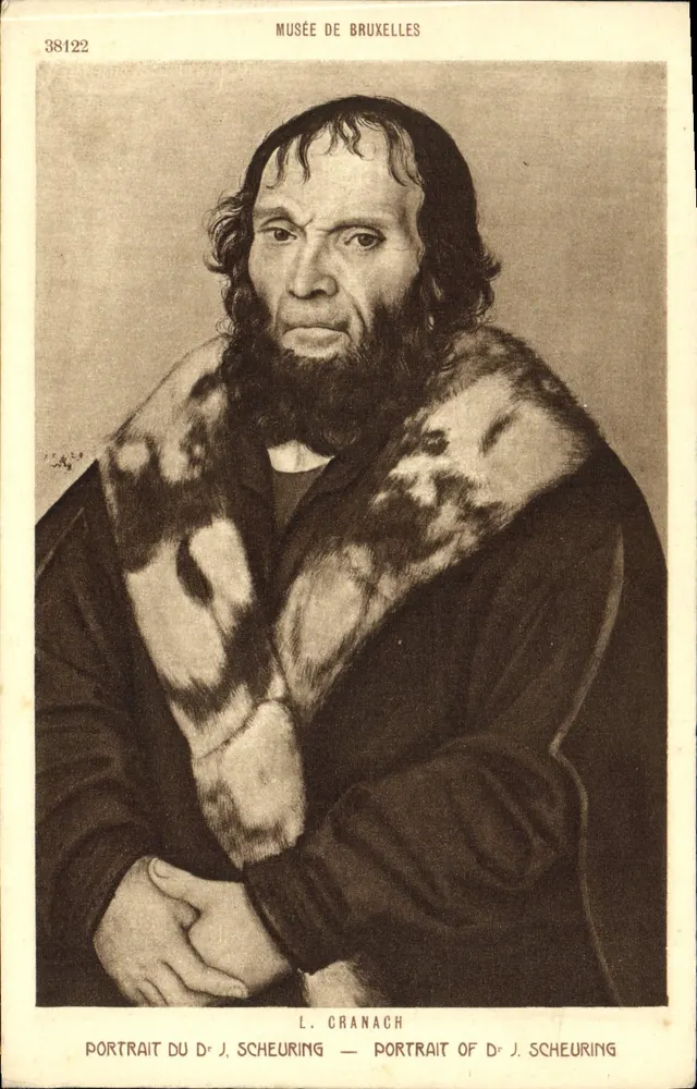 Retrato do Dr. J. Scheuring — Museu de Bruxelas — L. Cranach — n° 38122 - Frente