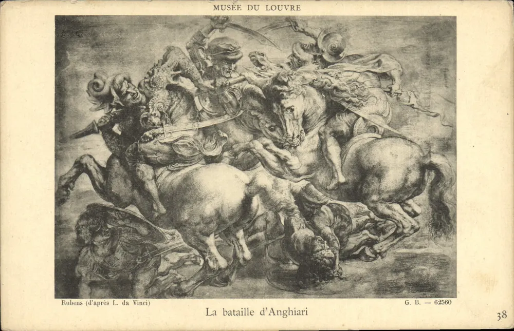 A batalha de Anghiari — Rubens (d'après L. da Vinci) — Museu do Louvre, série G.B. n° 62560 - Frente