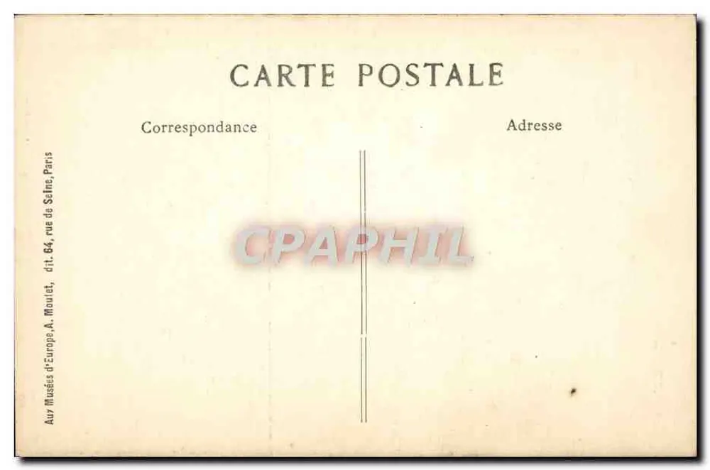 Kopf des alten Leonardo da Vinci — British Museum, London — Verlag A. Moulet, Paris - Rückseite