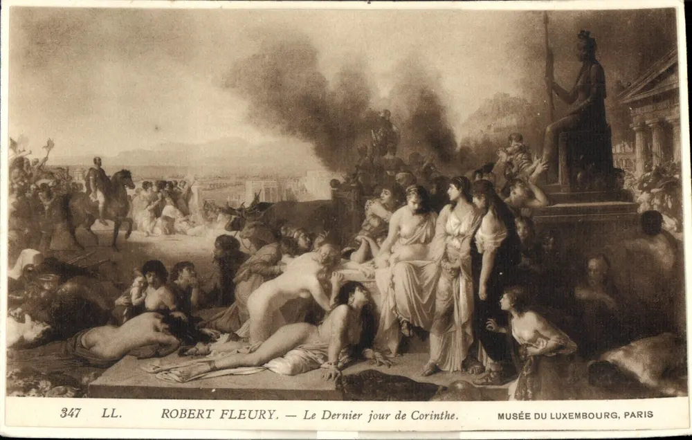 Le Dernier jour de Corinthe — tableau de Robert Fleury — Musée du Luxembourg, Paris - Recto
