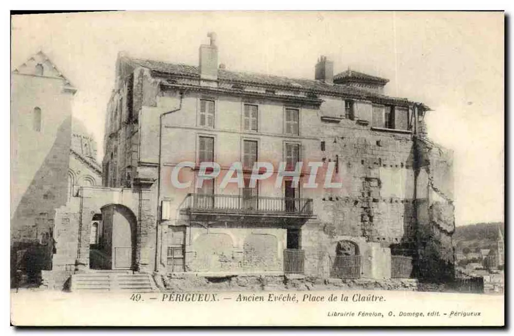 Périgueux — Altes Bischofsstift, Place de la Claütre — Buchhandlung Fénélon, O. Domège, Verlag — Périgueux - Vorderseite