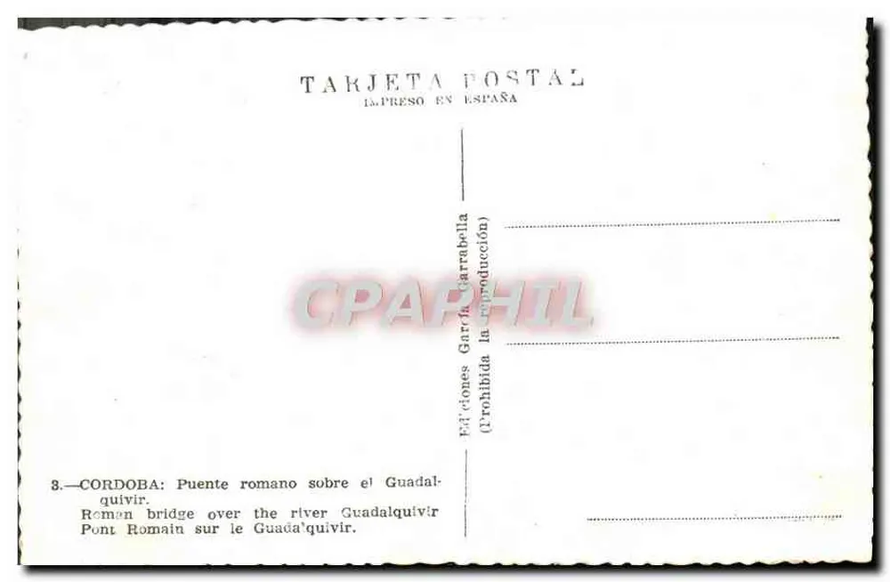 Córdova — Ponte romana sobre o Guadalquivir — Edições García Garraballa - Verso