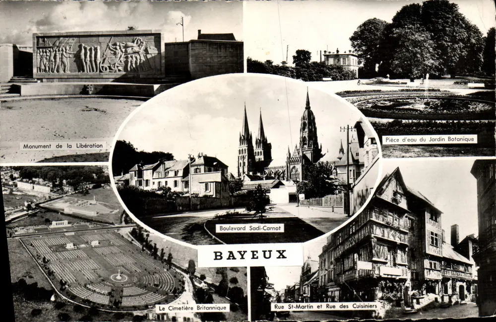 Bayeux — Denkmal der Befreiung, Britischer Friedhof, Boulevard Sadi-Carnot, Botanischer Garten — Éditions Gaby, Nantes - Vorderseite