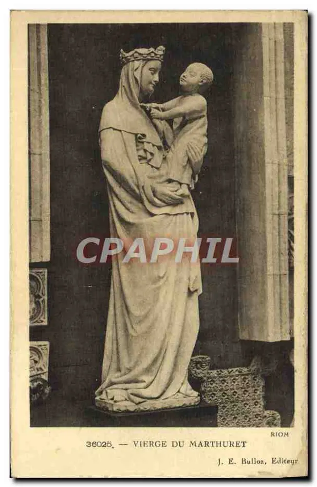 Vierge du Marthuret — statue en pierre — J. E. Bulloz, Editeur, Riom - Frente