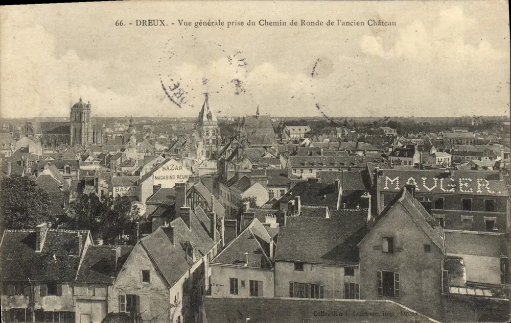 Dreux — Allgemeine Ansicht vom Chemin de Ronde des alten Schlosses — Verlag Mauvager, Nr. 66 - Vorderseite