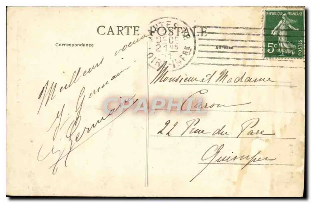 Klokkentoren van Sint-Kruis — Nantes — Collectie E. Chaprau, 64 duizend - Achterkant