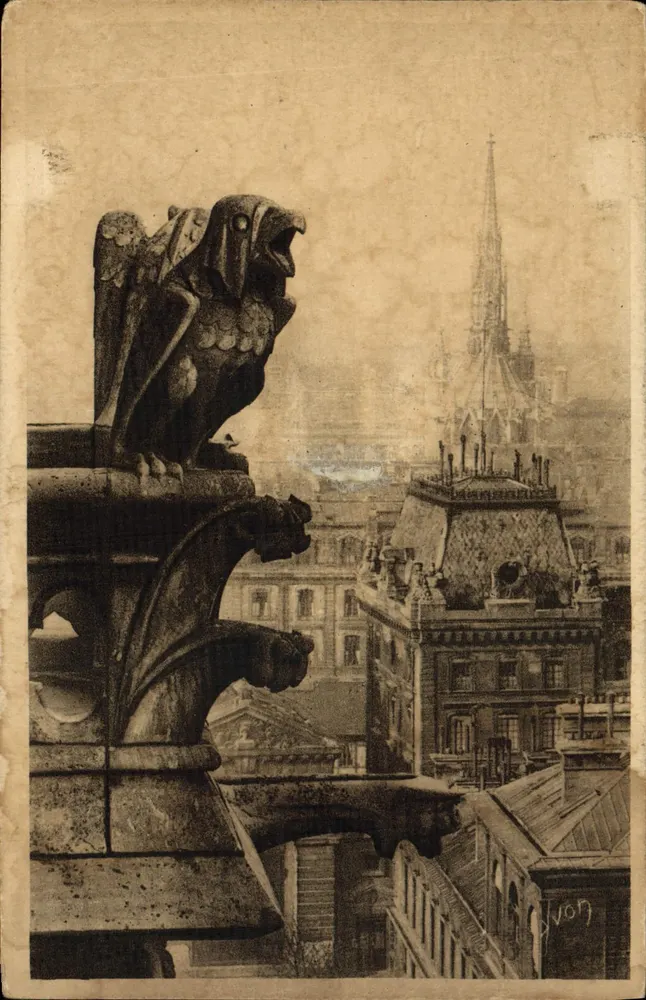 Paris... en Flanant — Chimère von Notre-Dame und Sainte-Chapelle — Éditions d'Art YVON - Vorderseite