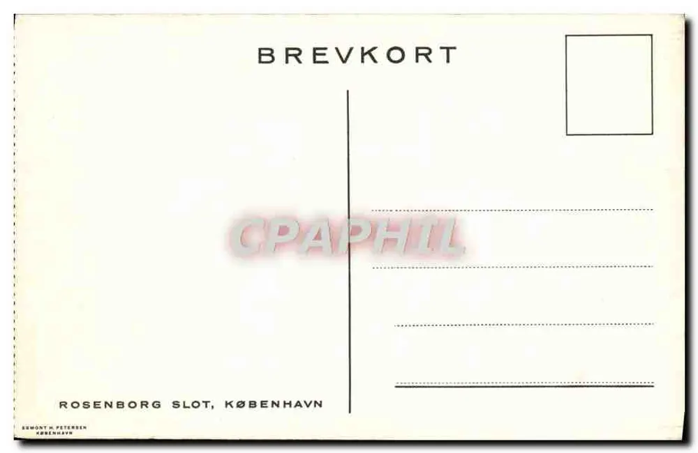 Rosenborg Slot — Copenhague — editor Edmont H. Petersen - Verso