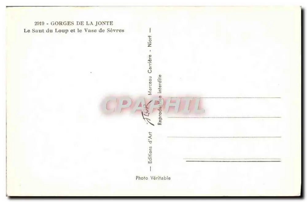 Gorges der Jonte — Der Loup-Wasserfall und das Sèvres-Vase — Kunstausgabe - Rückseite