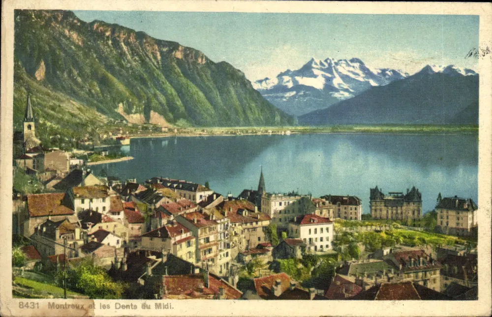 Montreux und die Dents du Midi — Phototypie Co. Lausanne Nr. 8431 - Vorderseite