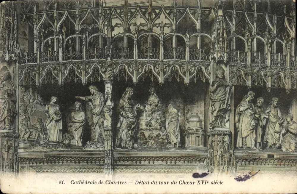 Kathedrale von Chartres — Detail der Chor-Turm des 16. Jahrhunderts — A. Bourdier, Verlag, Versailles - Vorderseite