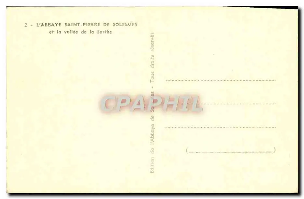 Abtei Saint-Pierre de Solesmes — das Tal der Sarthe — Edition der Abtei Solesmes - Rückseite
