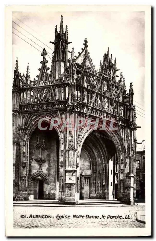 Alençon — Kirche Notre-Dame, der Portalbereich — LL, Nr. 101 - Vorderseite