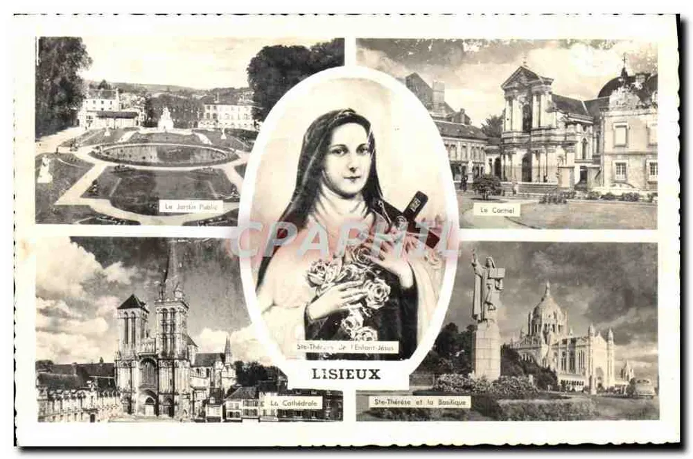 Lisieux — Vue panoramique avec Sainte-Thérèse de l'Enfant-Jésus — Éditions Gaby - Frente