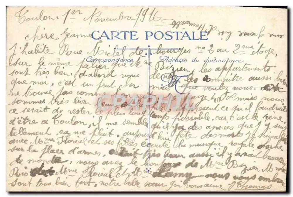 Vauban-Platz am P.L.M.-Bahnhof — Toulon — Verlag V.I.S. Nr. 2866 - Rückseite