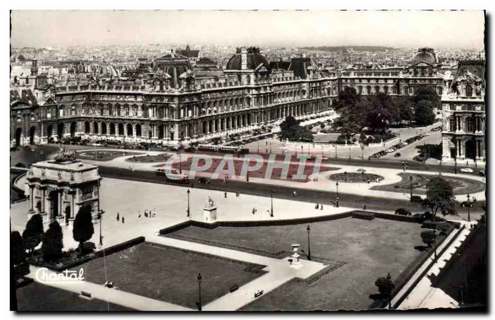 Allgemeiner Blick auf das Louvre-Palast und die Gärten — Éditions Chantal — n°44 - Vorderseite