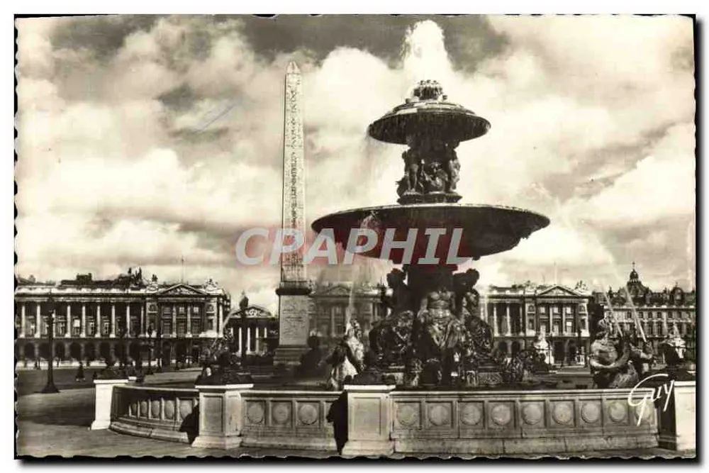Place de la Concorde — Fontaine de la Concorde und der Obelisk — Edition Guy, n° 386 - Vorderseite