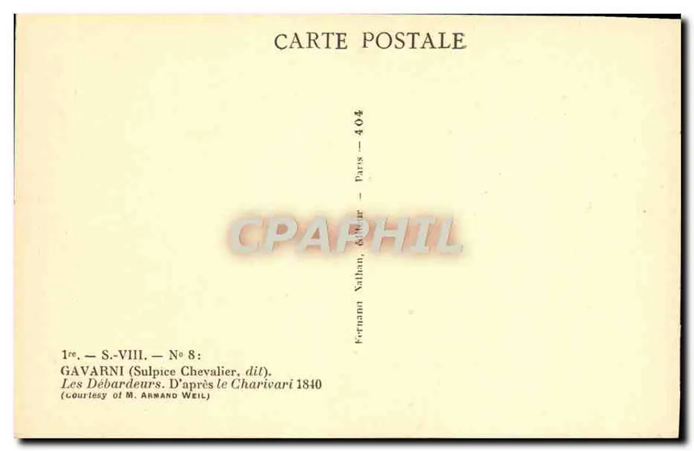 Os Descarregadores — D'après o Charivari 1840 — Gavarni, editor, Paris - Verso