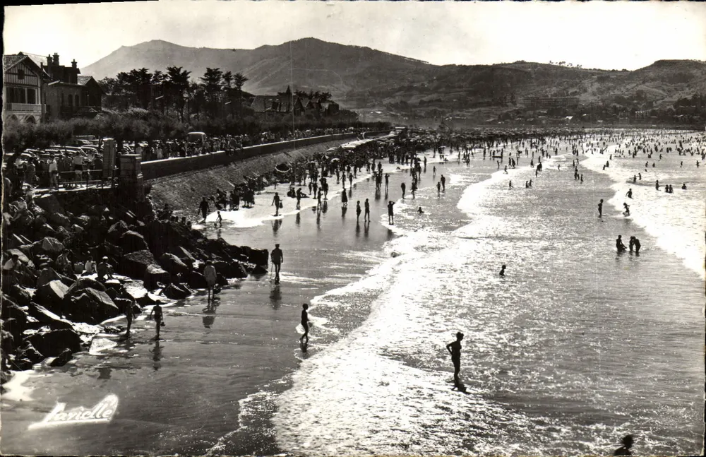 Strand im Rücklicht — im Hintergrund Spanien — L. Lavieille, P. 1234 - Vorderseite