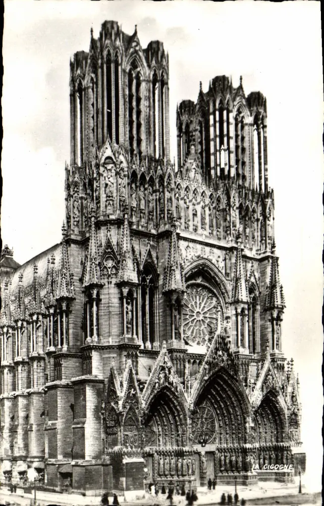 Reims — Die Kathedrale — Hauptfassade vor 1914 — Éditions de La Cigogne - Vorderseite