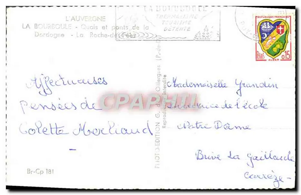 La Bourboule — Quais und Brücken der Dordogne — Edition Olliforgues - Rückseite