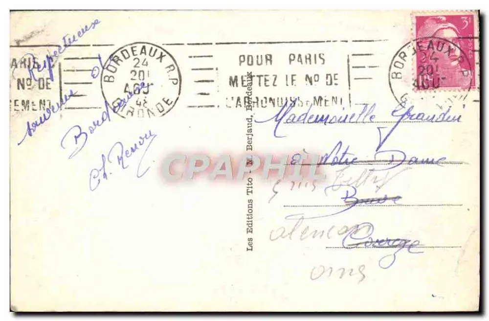 Bordeaux — Le Lac du Parc Bordelais — Tito - Rückseite