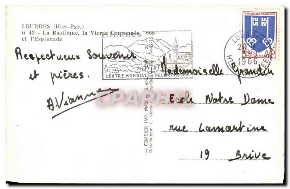 Lourdes — Basílica Nossa Senhora e a Esplanada — Centro Mundial de Pelerinagens - Verso