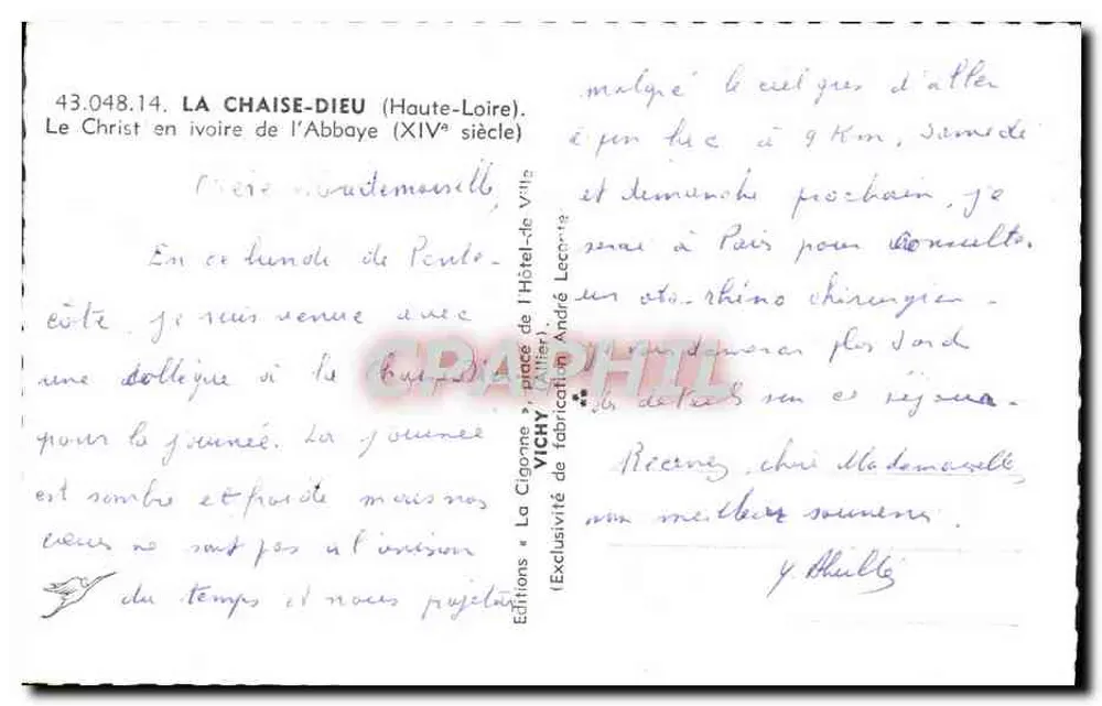 Der Christus aus Elfenbein der Abtei La Chaise-Dieu — 14. Jahrhundert — Éditions « La Cigogne » Vichy - Rückseite