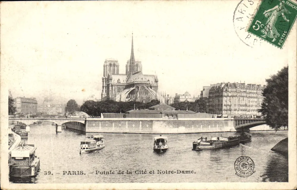 Paris — Ponta da Cidade e Notre-Dame — Edição da Carta - Frente