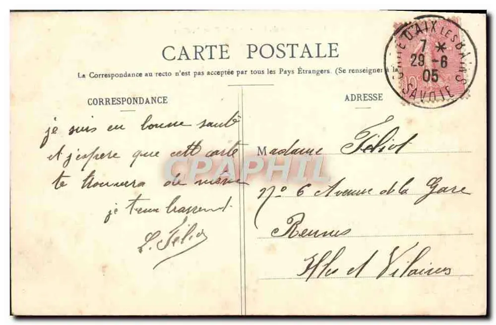 O Lago do Bourget e a Dent du Chat — n°857 - Verso