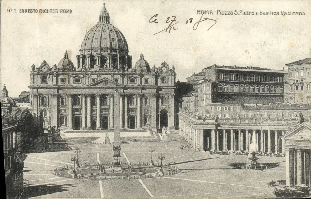 Piazza San Pietro e Basílica Vaticana — Ernesto Richter-Roma, N°1 - Frente