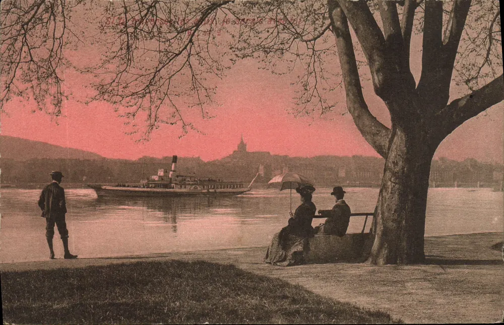 Genebra — Vista tirada da Jetée — Charraux Frères & Co, Genebra, n° 15702 - Frente