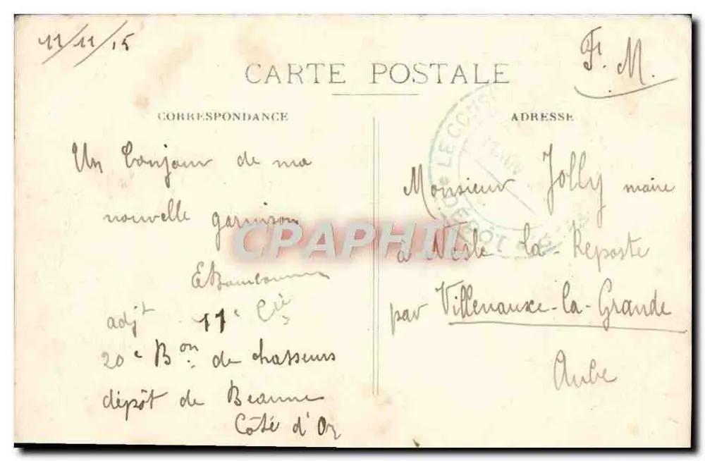 Beaune — Place et Église Notre-Dame — Ronco frères, édit., Beaune (Déposé) - Verso