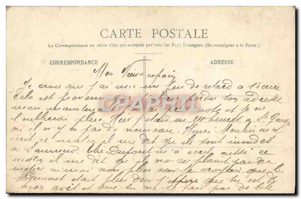 Floresta de DREUX - Cruz da Tasse — Editor E.P. n° 2570 - Verso