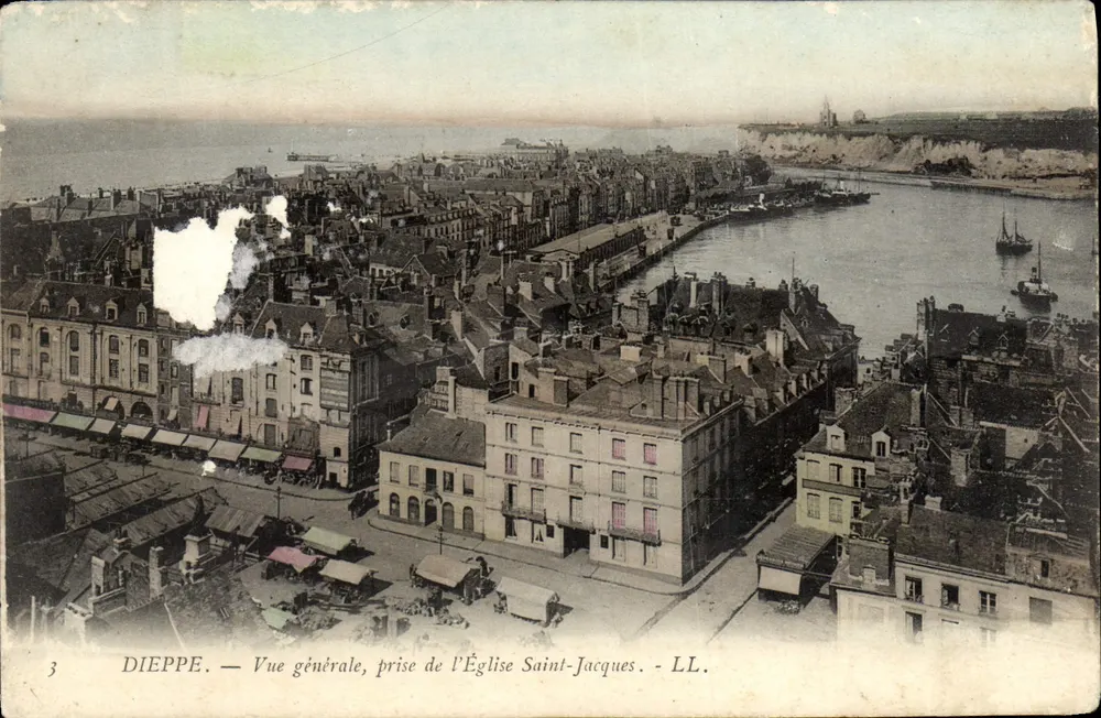 Dieppe — Vue générale, prise de l'Église Saint-Jacques — LL. - Vorderseite