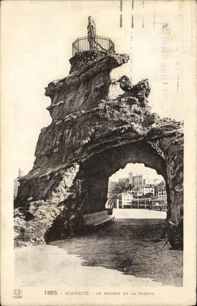 Biarritz - O Rocha da Virgem — editor LF Toulouse, n° 1205 - Frente