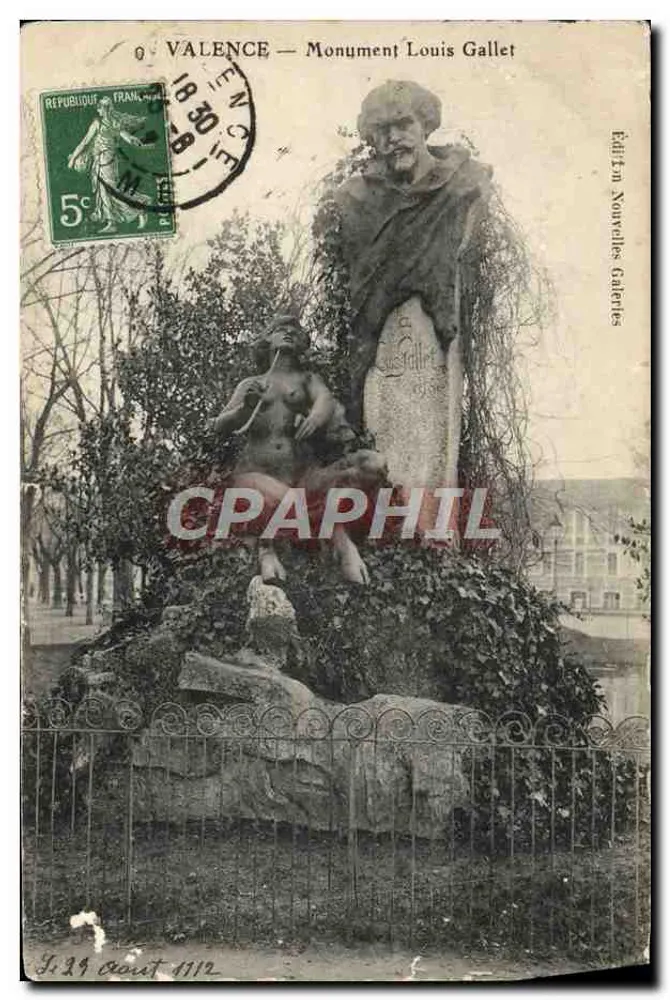Valence — Monument Louis Gallet — Éditeur Nouvelles Galeries - Frente