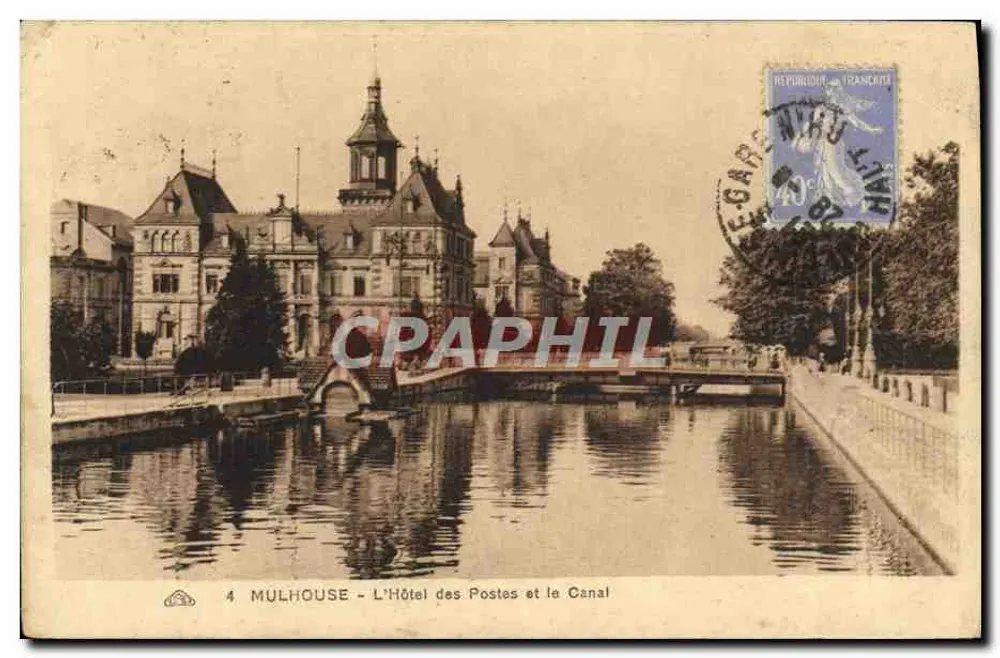 Mulhouse — Das Posthotel und der Kanal — unbekannter Verlag, n° 4 - Vorderseite