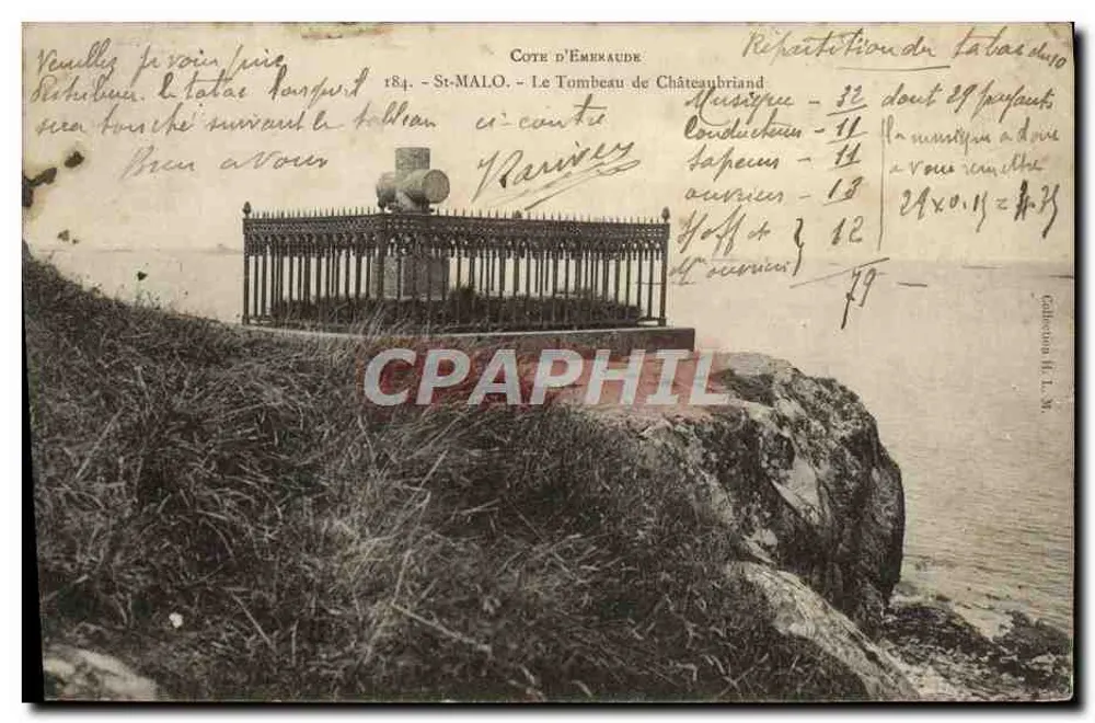 St-Malo - Der Grabstein von Châteaubriand — Verlag: Côte d'Émeraude, n° 184 - Vorderseite