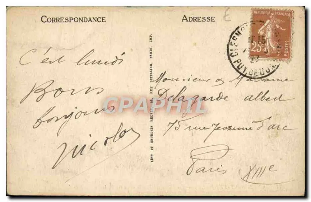 Clermont-Ferrand — La Place de Jaude und die Kathedrale — ND - Rückseite