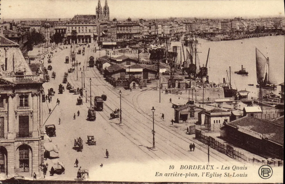 Bordeaux - Die Quais — Im Hintergrund, die Kirche St-Louis — Verlag R.P. n°10 - Vorderseite