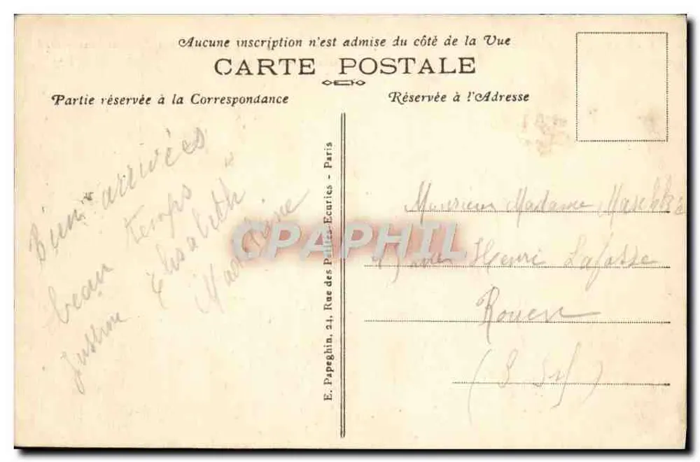 Paris — La Gare Saint-Lazare (Seite der Cour du Havre) und die Rue d'Amsterdam — A.P. - Rückseite
