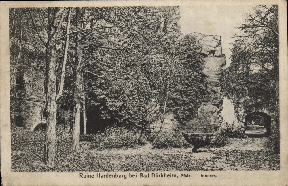 Ruinen von Hardenburg bei Bad Dürkheim, Pfalz — Innenansicht — unbekannter Verlag, Seriennummer nicht sichtbar - Vorderseite