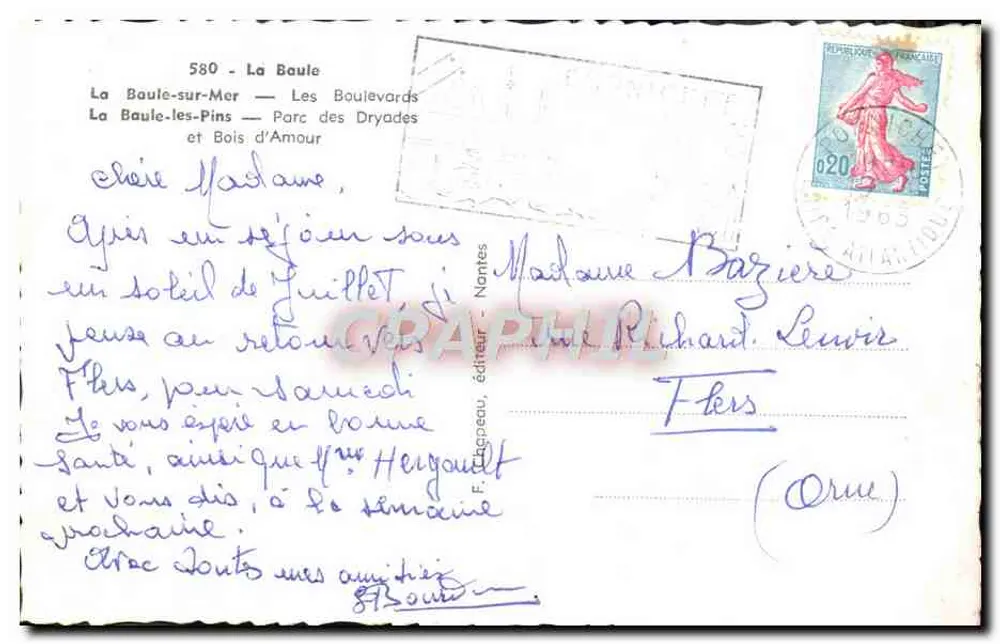 La Baule — Strände, Boulevards und Park — F. Clapcseau, Verlag - Rückseite