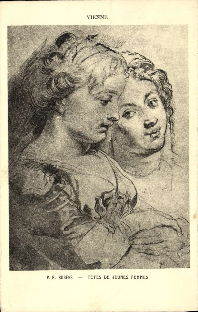 P. P. Rubens — Têtes de jeunes femmes — Braun & Cie, Imp. Edit. Paris, n° 70840 - Recto