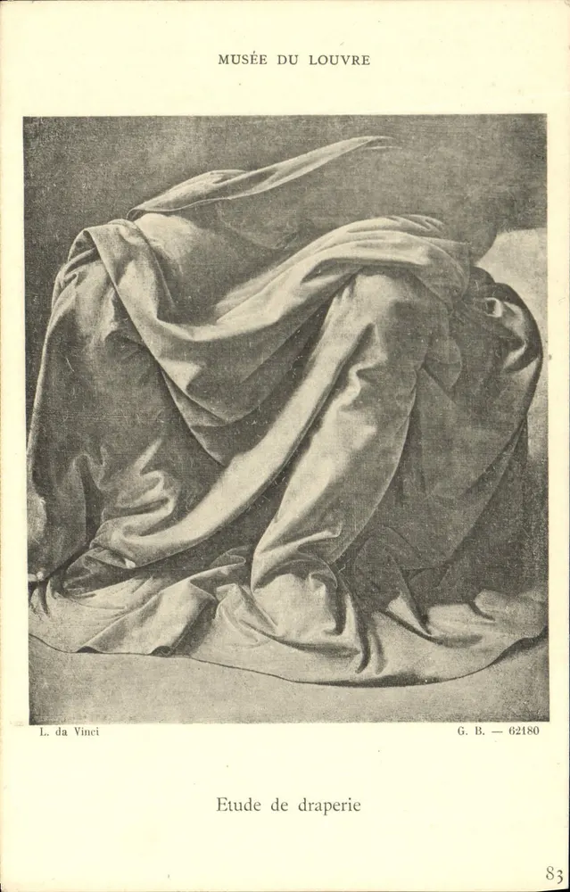 Estudo de draparia — L. da Vinci — Museu do Louvre — G.B. 62180 - Frente
